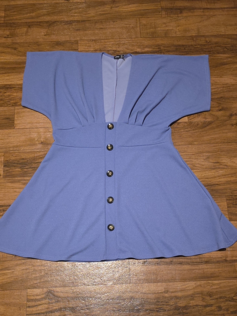 Boohoo Lavender Blue Button-Front Fit & Flare Tunic